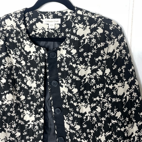 Coldwater Creek Black & White Floral Jacket - Picture 1 of 7